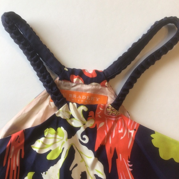 CK BRADLEY FLORAL PRINT SILK HALTER DRESS SIZE 6 - Picture 7 of 16